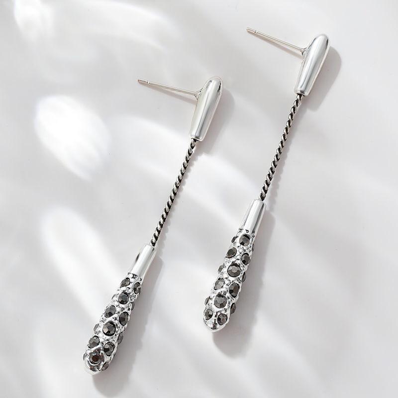 925 Silver Needle Non-Piercing Ear Clips for Women – Long Dangle, Painless, Simple Mori and Cold Style Stud Earrings