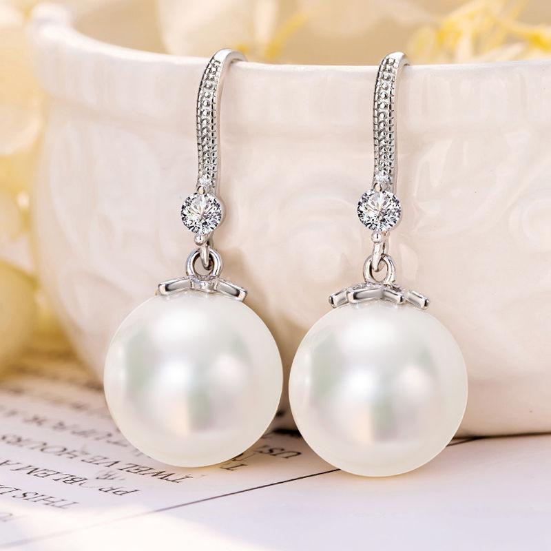 925 Sterling Silver Earrings Pearl Earrings Fashion Earrings Silver Pearl Earrings Fashion Student Temperament For Female