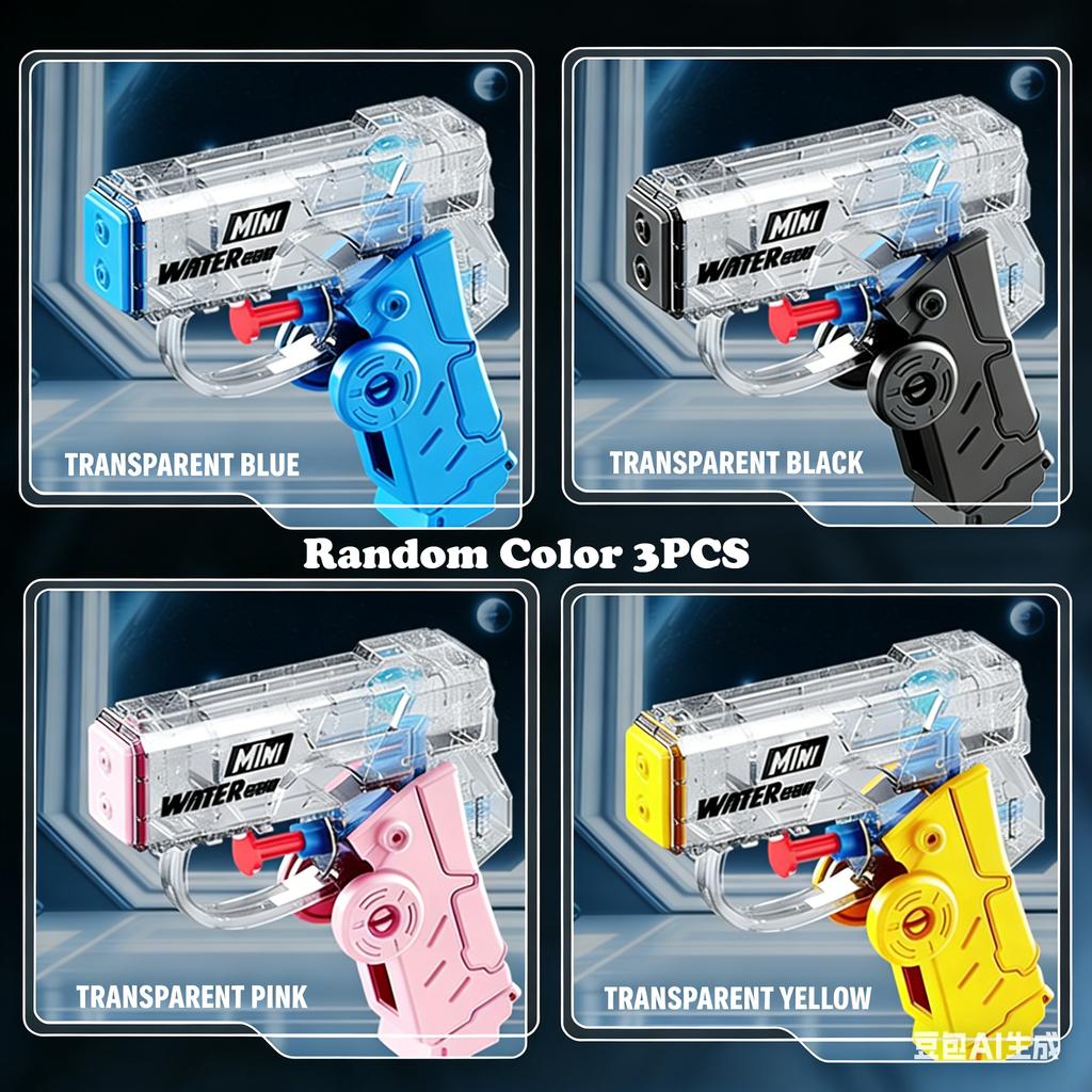 2-In-1 Foldable Rotating Fingertip Gyro Dual Hole Water Gun Stress Relief Outdoor Summer Pool Beach Water Play Shooting Games