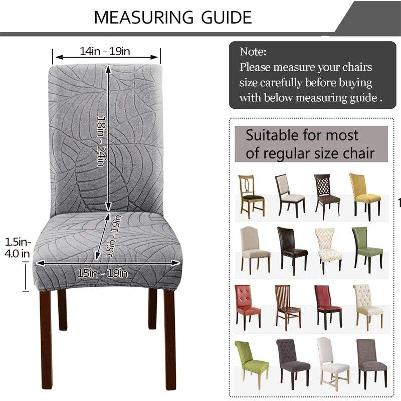 1PC Jacquard Dining Chair Covers Stretch Kitchen Chair Slipcover Office Banquet Hotel Housse De Chaise Elastic Chair Seat Covers