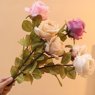 Artificial Flowers, Retro Charred Edge Roses, Single Artificial Flowers, Home Decoration, Photo Props, Ornaments, Artificial Plastic Flowers