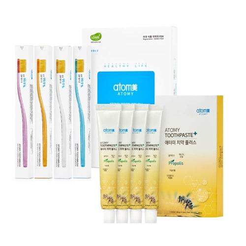 Atom Beauty ATOMY Atomy Propolis Toothpaste 50g X 4 + Periodontal Care Toothbrush 8 (Individually Wrapped) Set