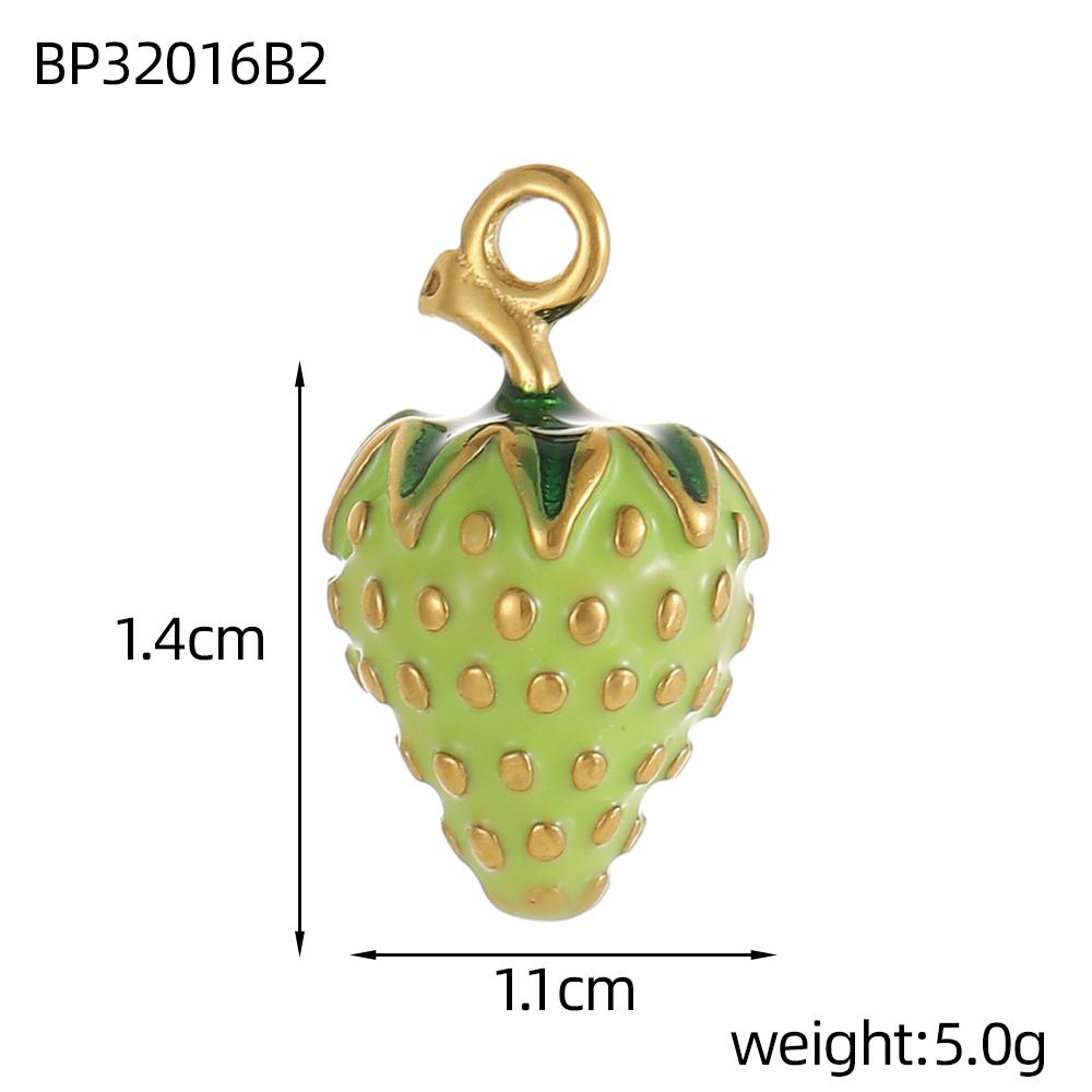 CARLIDANA Personalized Flower Stainless Steel Rabbit Pendant Strawberry Gold Plated Charm ice cream Enamel DIY Accessories
