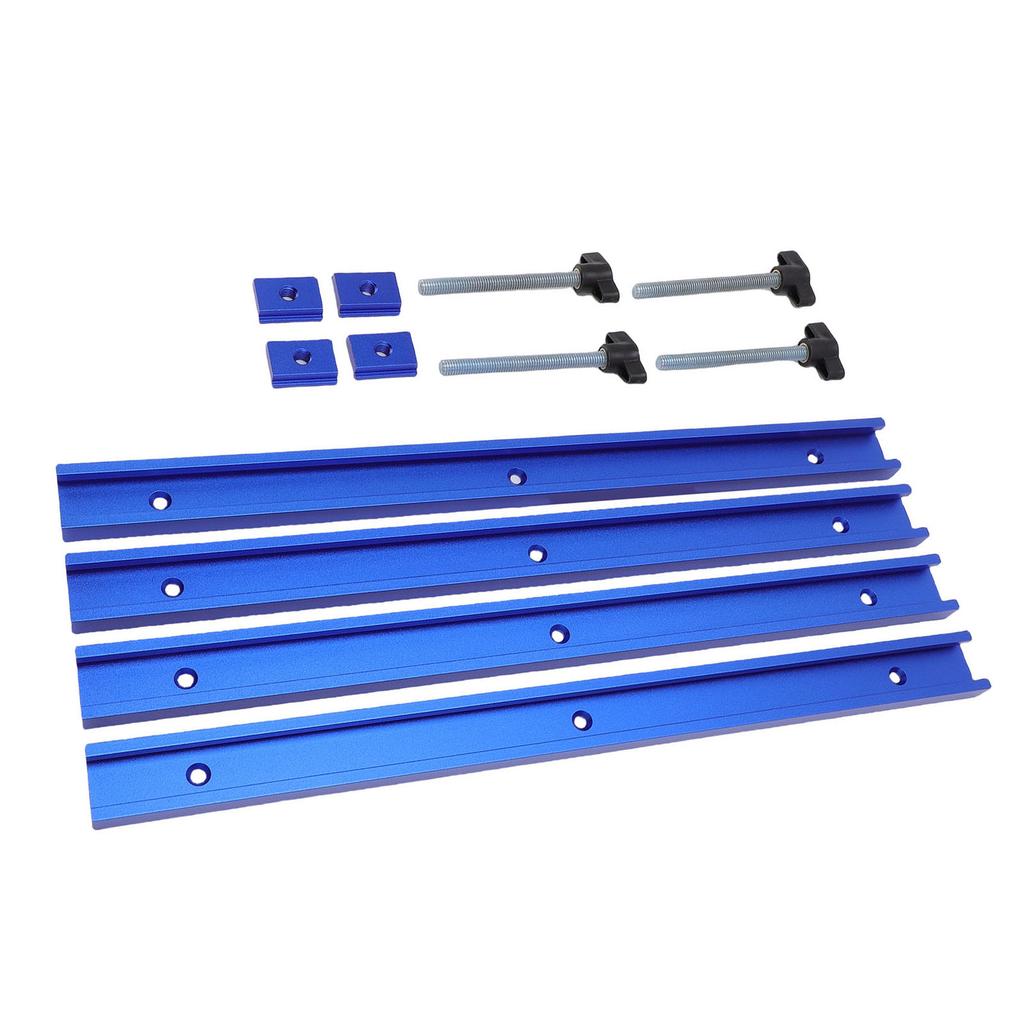 T Slot Guide Rail Set Aluminum Alloy 400mm Sliding Rails and M8 Sliders for Woodworking Press Plate