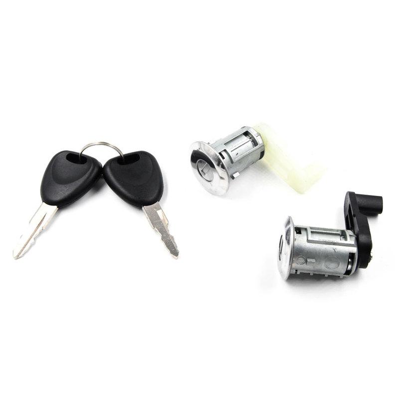 7701468982 7701468981 For Renault Megane Scenic Clio Master Thalia Symbol Car Door Lock Barrel Cylinder with 2 Key Left+Right