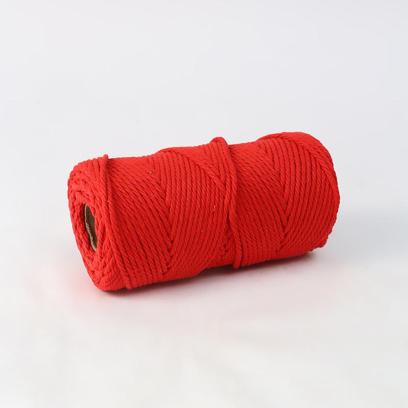 4mm Multi-Strand Macaron Colored Cotton Rope for DIY Tapestry & Decorative Weaving.