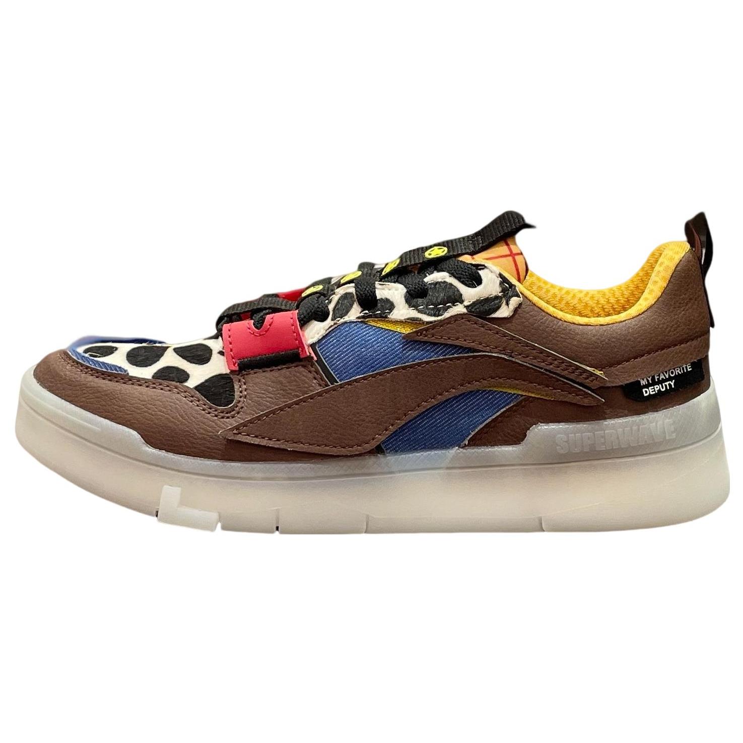

Disney x Li Ning Wave Toy Story Abrasion Resistant Breathable Low top Skateboard Shoes Women s Brown Yellow AGCS282-1 36