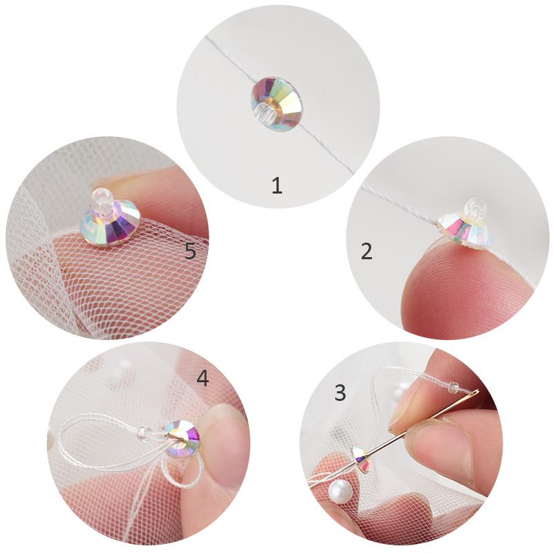 Hot Sale Drill White Flat Bottom Medium Hole Drill Guomao A Drill Round Glass Drill Clothing Accessories Diy Jewelry Accessories