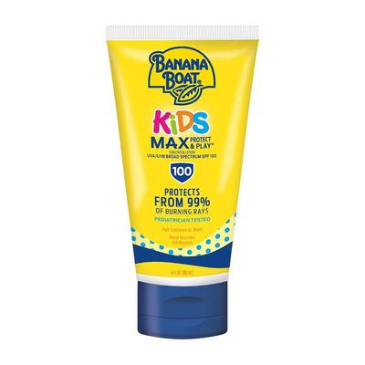Loción Protector Solar Infantil Max Protect & Play SPF 100, 4 fl oz