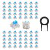 Set of 45 62 70 PC 3pin tactile mechanical keyboard switches with transparent blue housing for RGB mechanical keyboard upgrades