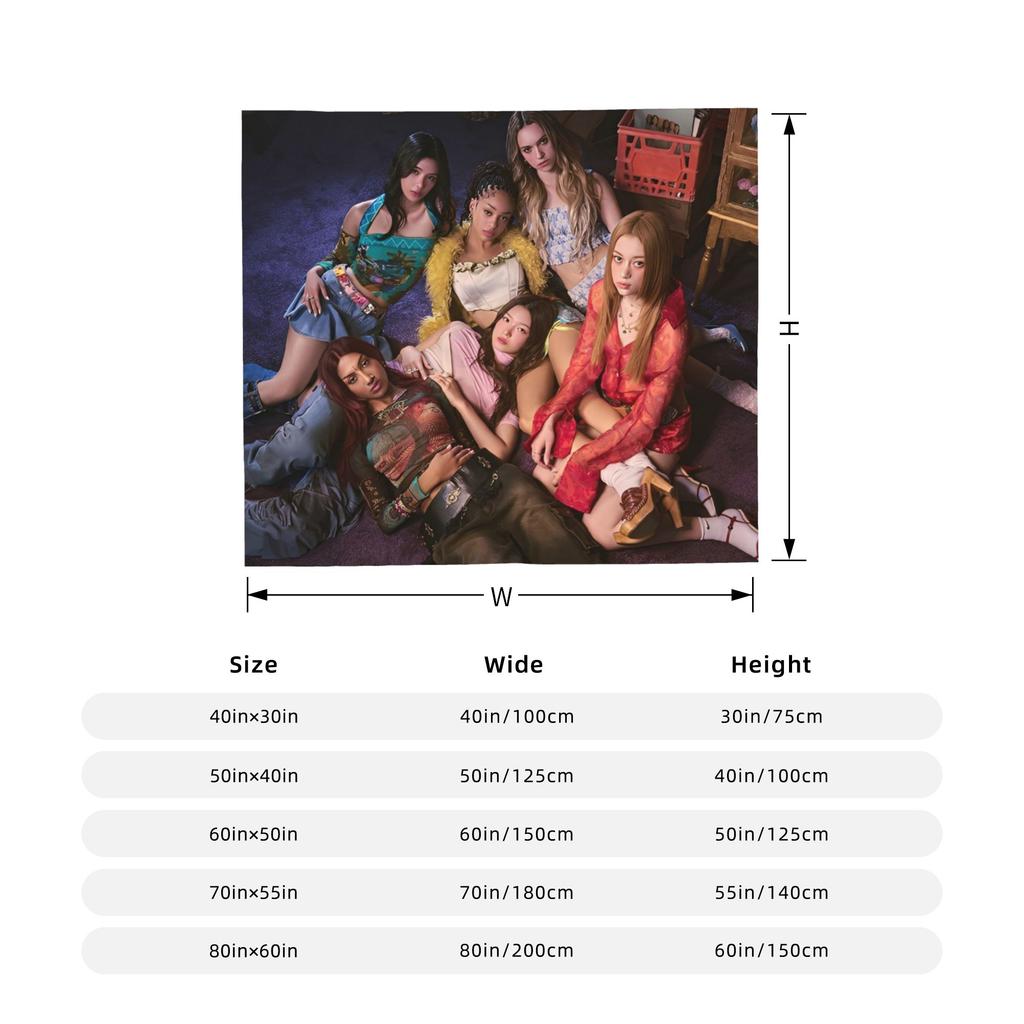 Katseye Kpop Manon Blankets Idol Flannel Throw Blanket Home Couch Decoration Soft Warm Bedspread