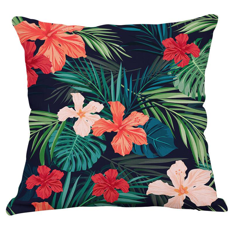 Vintage Floral Tropical Plant Print Pattern Cushion Cover for Home Living Room Sofa Bedroom Decoration Waist Cushion Pillowcase