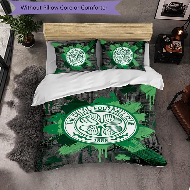 Biancheria da Letto a Tema Celtic FC Set 3 Pezzi Copripiumino Biancheria da Letto Decorativa Per Camera Adolescenti Decorazione Casa