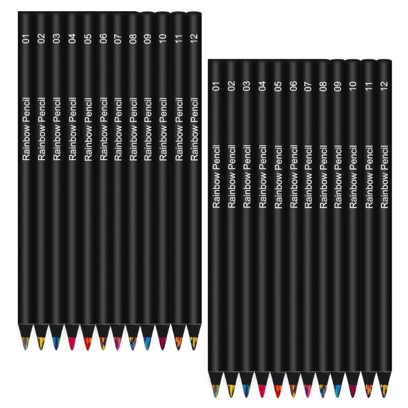 

24Pcs Rainbow Color Wood Pencils Multicoloured Coloring Pencils For Artists Student Kid Art Drawing Outdoor Sketching 1