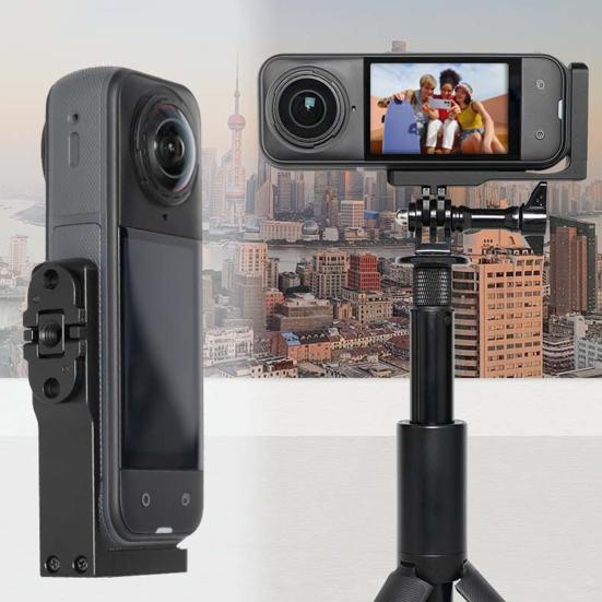 Horizontale Montagehalterung für Insta360 X3/X4/X5 Aluminiumlegierung Actionkamera 90 Grad L-Halterung Querstützhalter mit 1/4-Zoll Schraubloch