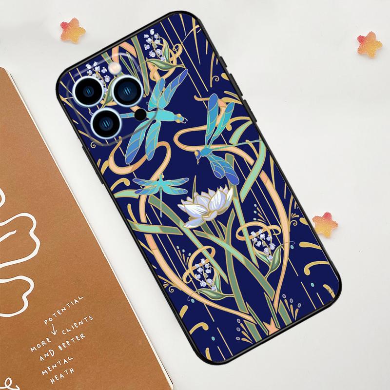 

Чехол для телефона с узором стрекозы для iPhone 17 Pro Max 14 13 12 11 15 16 Pro Max mini 16 Plus 16e 17 Air Funda iPhone 12Pro MAX