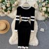 New Autumn Knitting Sweater Dress Women Solid Knitted Sexy Bandage Sheath Bodycon Sundress