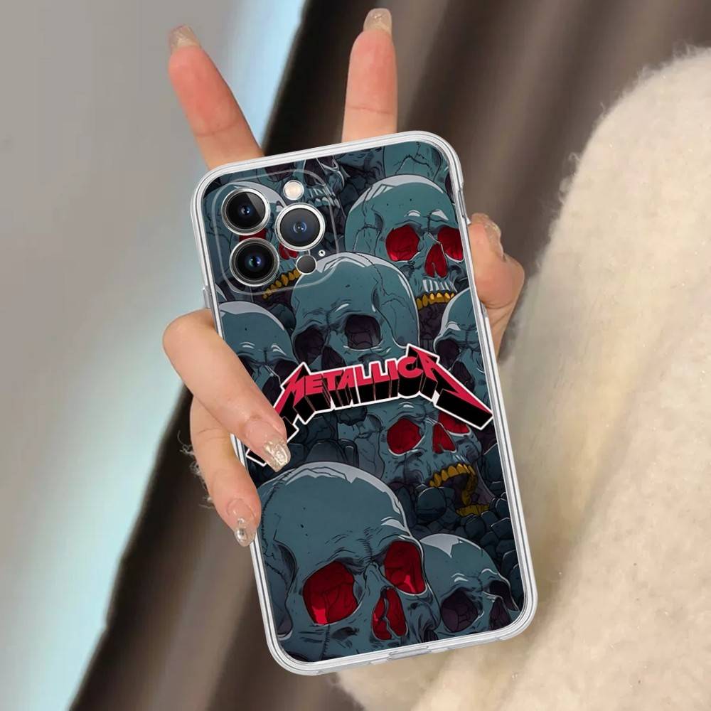 Logo Music M-Metallica For IPhone 17 16 15 14 13 12 11 Pro Max Plus Mini Funda For Transparent Cover