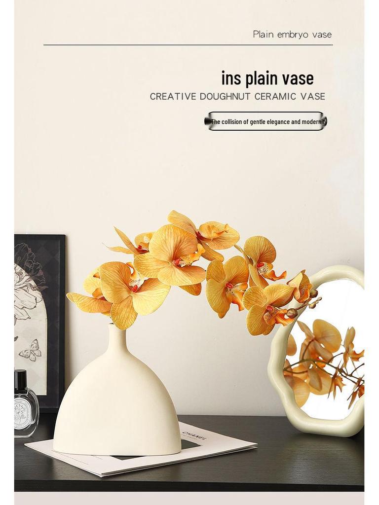 Bionic Phalaenopsis Orchid Artificial Flower Arrangement for Living Room or Coffee Table