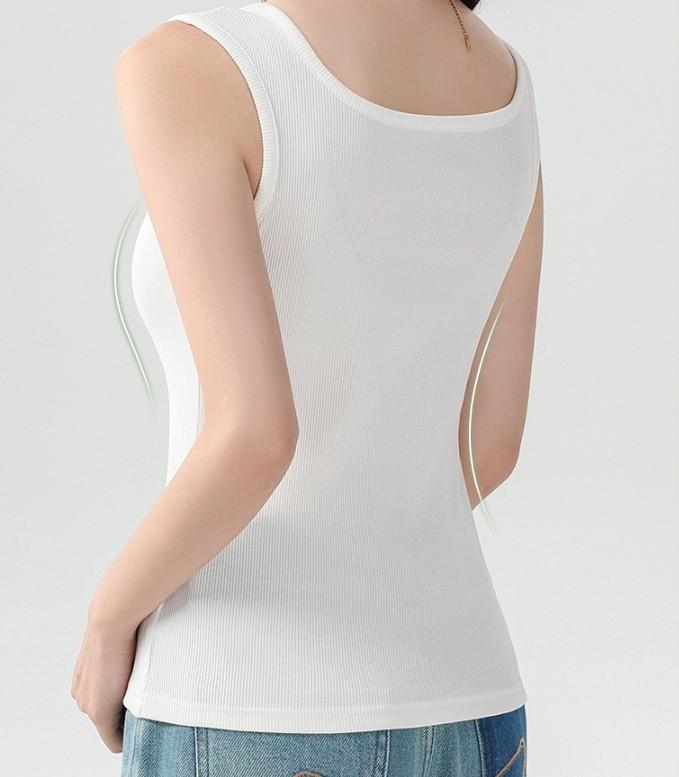 Cotton Camisole For Women, Thin Outer Wear, Inner Wear To Cover Side Breasts, Threaded Slim Fit Bottoming Sleeveless Top