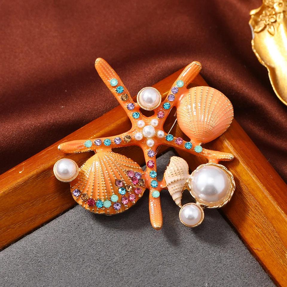 

Классическая эмалевая брошь, средневековая винтажная брошь, булавка в виде морской звезды, крест, значок для тяжелой промышленности, аксессуары