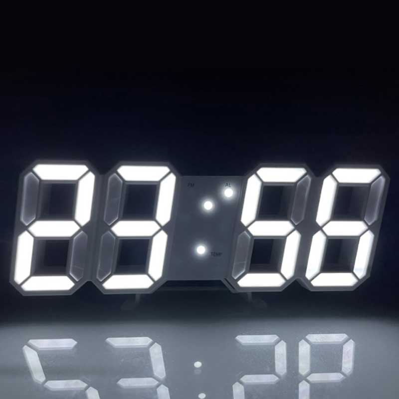 3D Digital Alarm Clock Creative Office 3D Luminous LED Wall Clock Simple Japanese Electronic Clock KTY