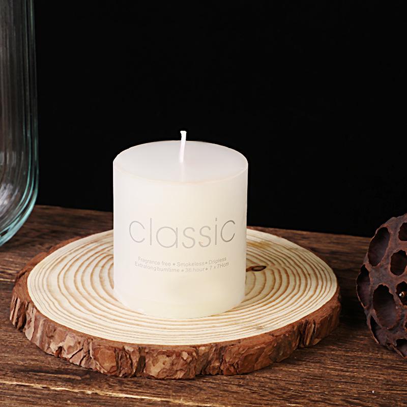 

Nordic Ivory White Smokeless Candle - Odorless, Romantic Wedding & Hotel Decor 10cm height