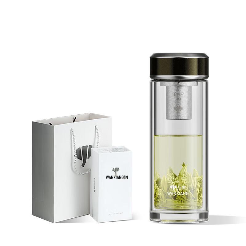 Vientiane Titanium Silver Antibacterial Double-Layer Glass Tea Infuser Cup