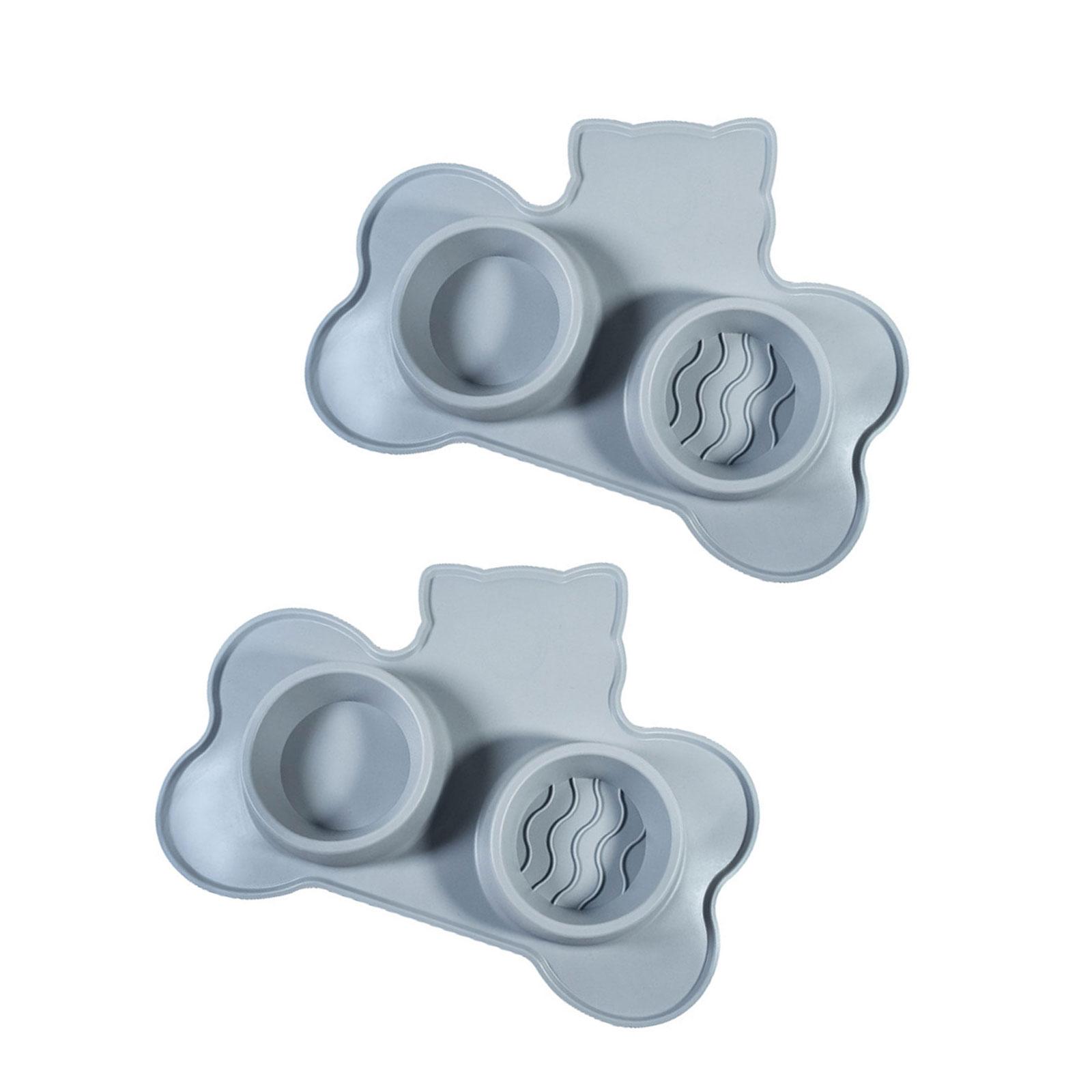 

Двойная миска для собак с присосками, кормушка для собак 2 в 1 для влажной и сухой пищи, легко моется