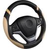 Steering Wheel Cover For Car Leather Universal Steering Wheel Covers For Men Women Fit Cars SUV Truck Pickup 15Inch (Beige)