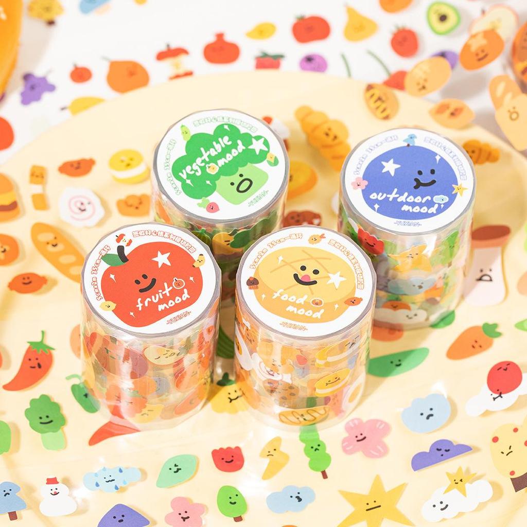 Yuxian Cute Expression Die-Cut Tape for Journals & Diaries – Decorative and Adorable Mood Patterns