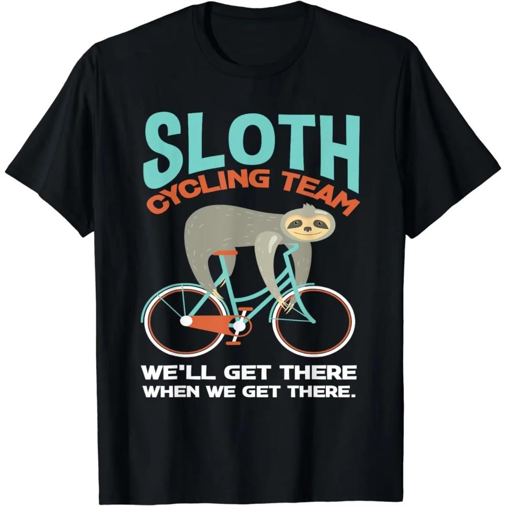 

Sloth Cycling Team Ленивый ленивец Велосипед Байкер Смешная футболка для велосипеда Графические футболки Женская одежда Топы Kawaii Одежда XXXXXL