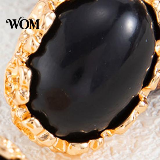 Commuter Accessories for Office 1 Pair Vintage Oval Stud Earrings Women, Retro Statement Lightweight Jewelry Women Gemstone Earrings, Gold Frame