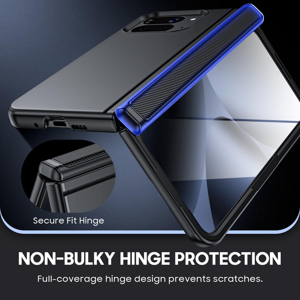 For Google Pixel 10 Pro Fold with Magnetic Power [Hidden Kickstand][Screen Protector][Hinge Protection] Slim Shockproof Protective Phone Case-Black