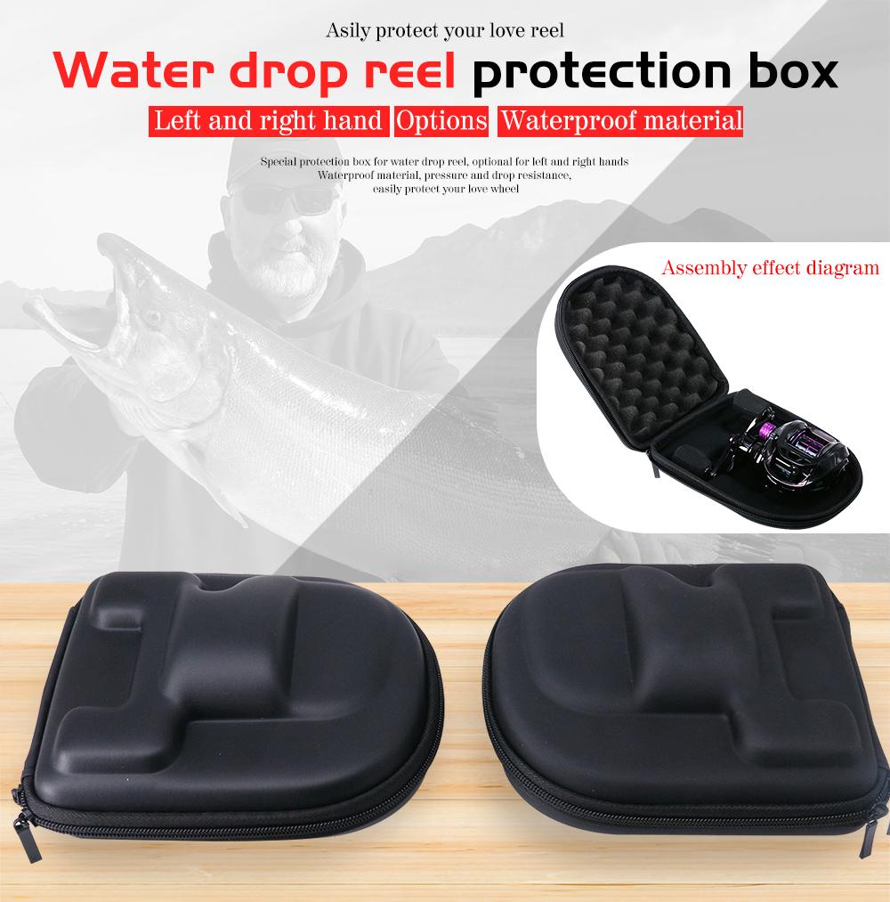 Portable Fishing Reel Bag Waterproof EVA Hard Shell Protective Case Cover Fishing Tackle Accessories for Most Baitcasting Wheel