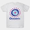Men Black Print T-shirt Oceanic Airlines No-Cut Transfer Paper Print Cotton Tshirt
