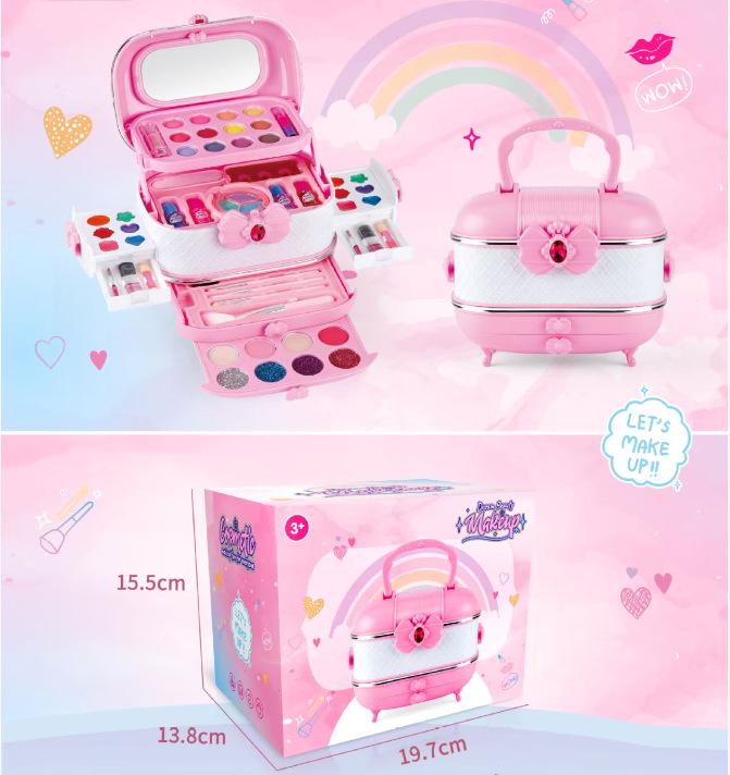 Children's Princess Makeup Set: Role-Playing Toy with Color Box & Nail Polish - Perfect Birthday Gift for Girls