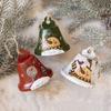 Santa Claus Jingle Bells Iron Christmas Tree Pendant Nordic Santa Claus Bell Pendant  Holiday Party