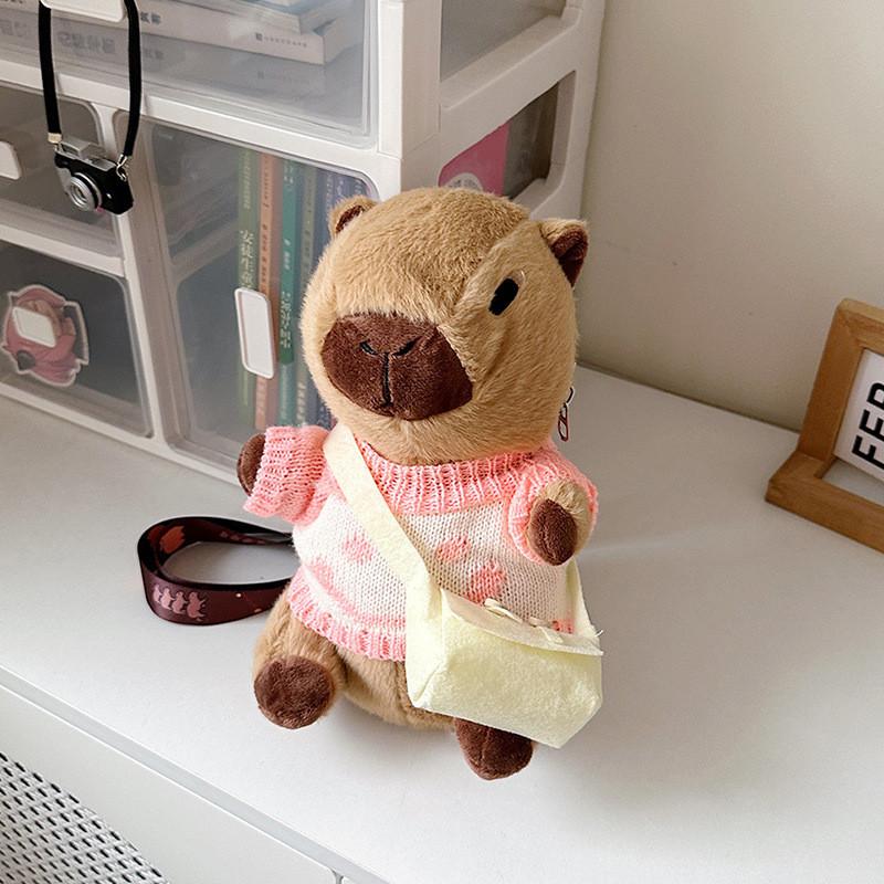 Capybara Bag Plush Cartoon Wear Clothes Skew Bag Girl Children Holiday Gift Doll