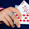 Retro Royal Flush Poker Ring For Men Punk Gothic Rock Hiphop Open Ring Unisex Accessories Handmade Designer Jewelry Lover Gift