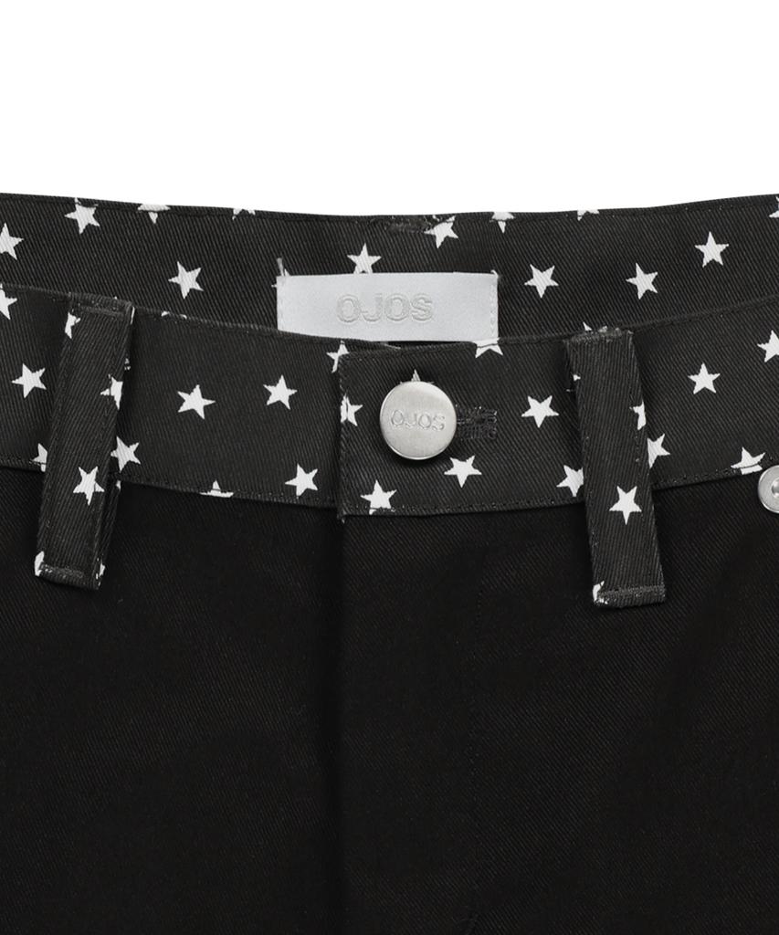 Ohos Star Trim Bootcut Trousers / Black