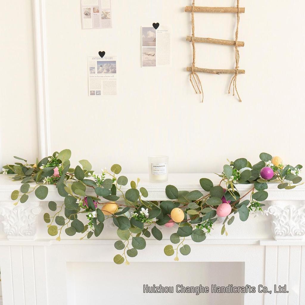 Easter Egg Eucalyptus Rattan Party Decor Simulation Green Vines Hanging for Home Door