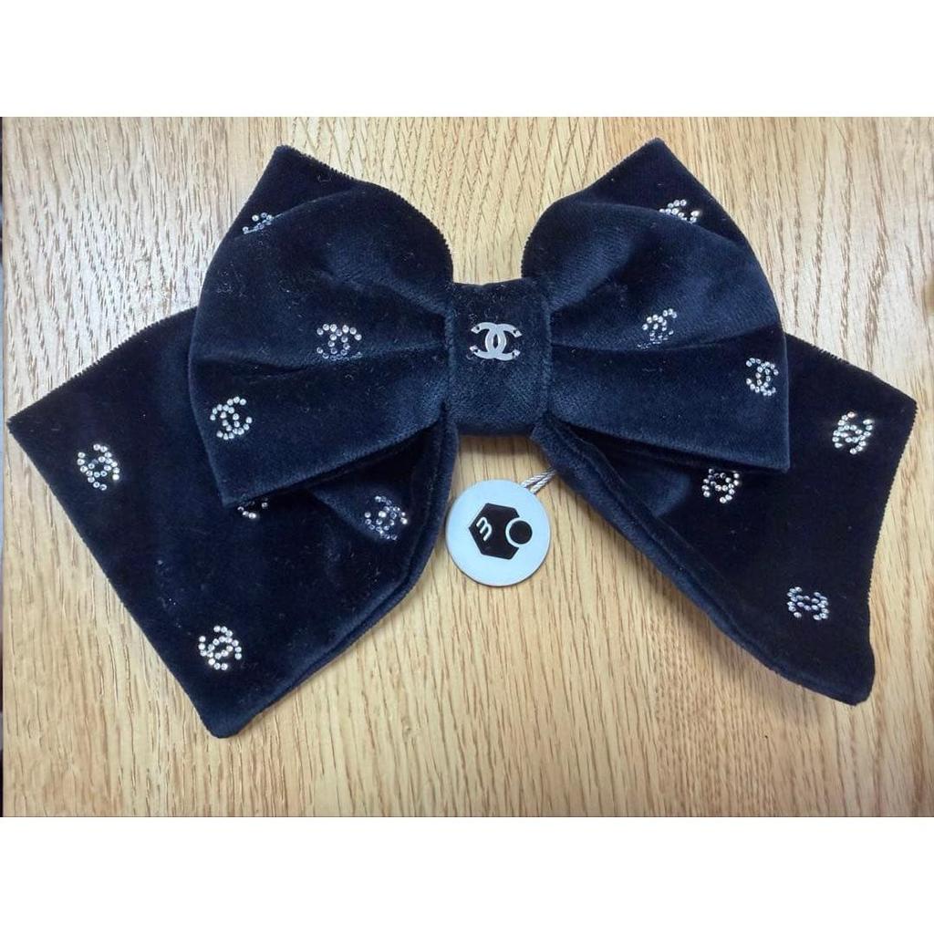 Used Current, Rare, Sold Out, Lowest Price, Authentic CHANEL Velvet Ribbon Barrette
