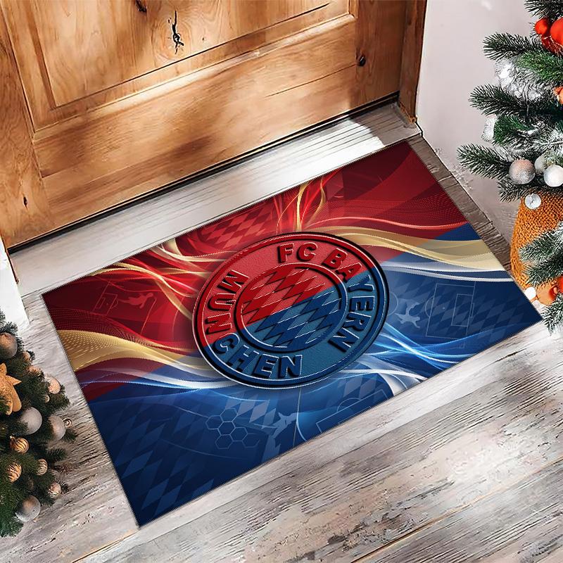 Tappeto Morbido Area Rug con Motivo Calcio Bayern Monaco Antiscivolo Tappeto per Pavimento Interno Tappetino Decorazione Sportiva per Camera da Letto
