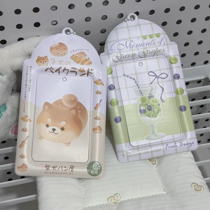 Kawaii Kanin PVC Fotoram för 3 tums Kpop Idol Kort Hållare Polaroid Fotokort Fickor ID-kort Skyddsfodral Väska Hänge