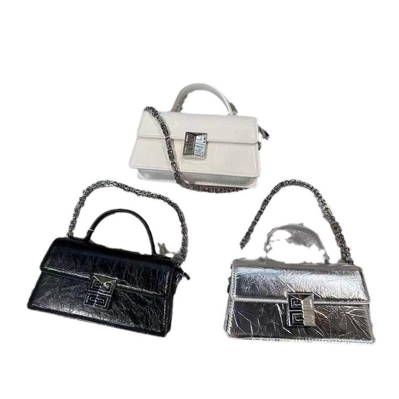 Bolsa Tote Transversal de Corrente de Luxo Coreana de Verão 2024 - Bolsa de Ombro Quadrada Pequena Feminina