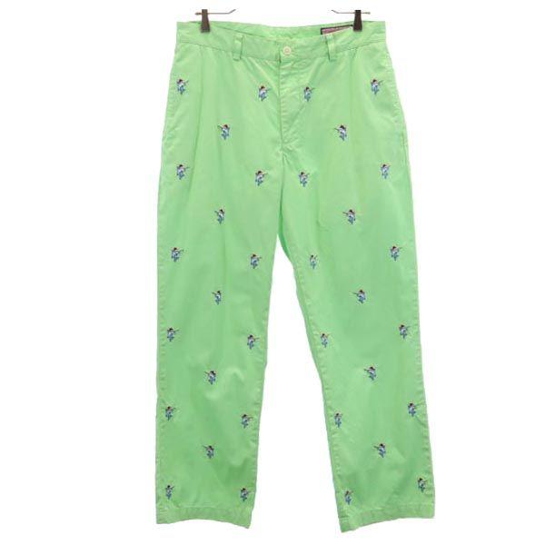 

Vineyard Vines Long pants w33 Green system Fish Embroidery Men s Used