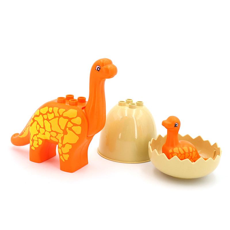 Big Building Blocks Animals Parts Zoo Sets Dinosaur Assemble Accessory Compatible Duplon Bricks Jurassic Toys for Children Gift