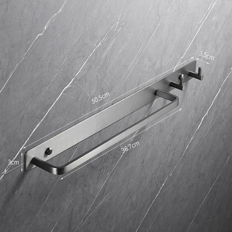 Black Gold Bathroom Towel Holder Brass Gold Chrome Lavatory Towel Rack Hooks Gray Single Towel Rack Bathroom Accessories