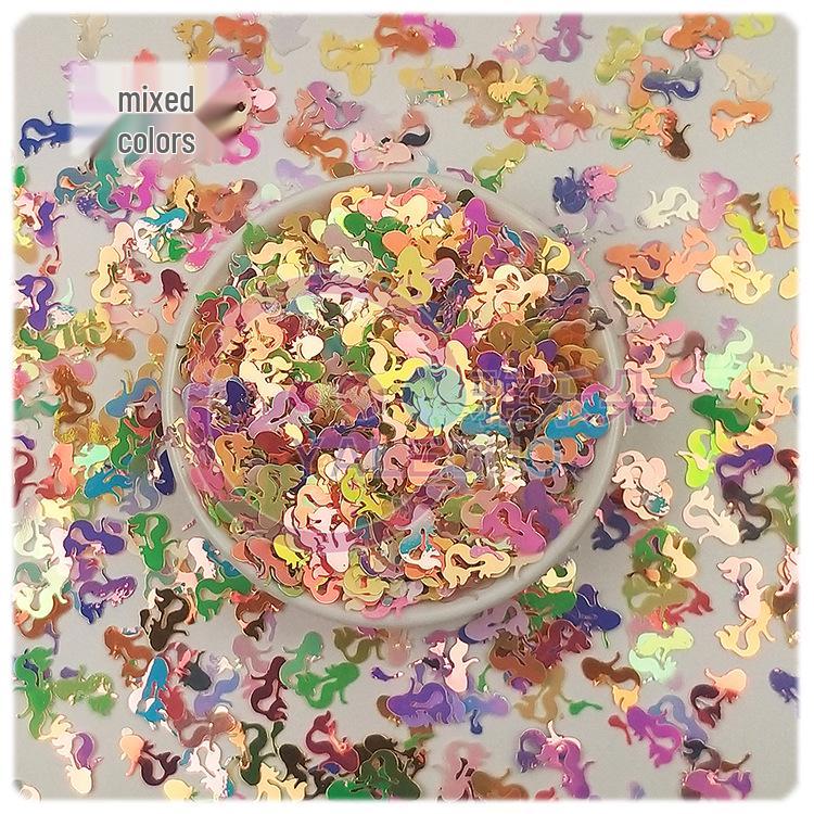 

Золотые Радужные Пайетки ПВХ Русалки (8x12мм) для DIY Кристального Слайма и Аксессуаров для Чехла Телефона 20g per pack